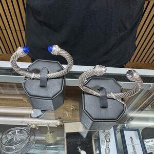 David Yurman classic cable w/ diamonds / blue & amythest - price per bracelet